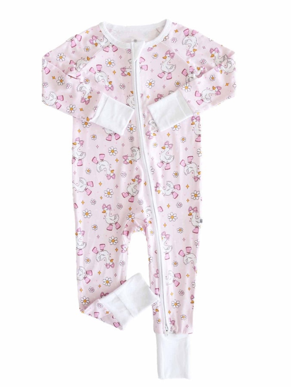 Caden Lane Silly Goose Ruffle Zip Footie